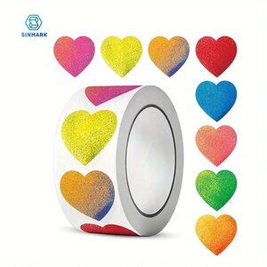 ⭐500 1" Sparkle Heart Stickers